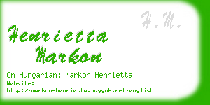 henrietta markon business card